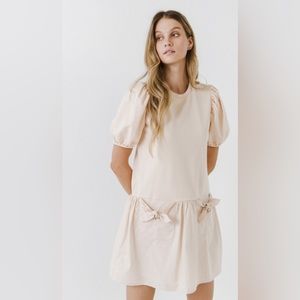 NWT ENGLISH FACTORY Pockets Detail Poplin Mini Dress Beige Sz L